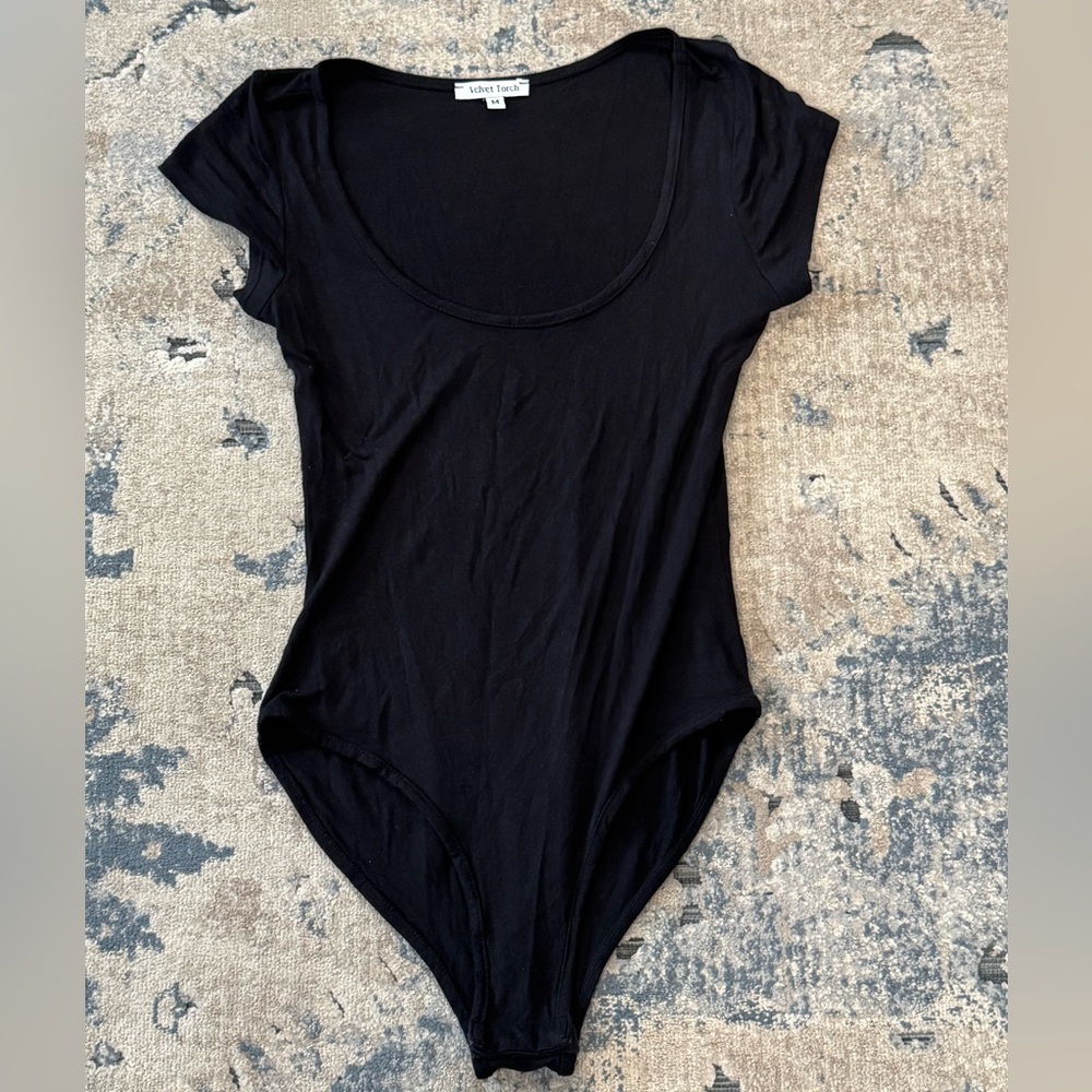 Women's Velvet Torch Black Bodysuit size Medium